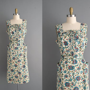 vintage 1950s Brentwood Cotton Dress - Size XL Plus Size 