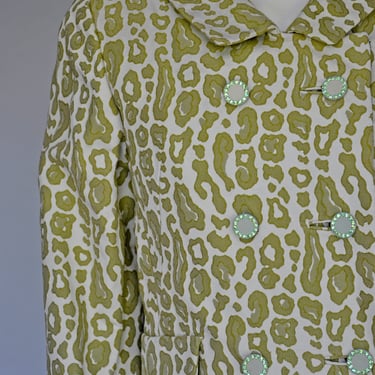 1960s leopard print 3 piece skirt set XS 