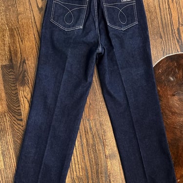 Vintage 1980s Original Calvin Klein Straight Leg Dark Denin Jeans 