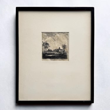 Rare Thomas Callander Campbell Mackie Architectural Etching, Scottish Landscape 