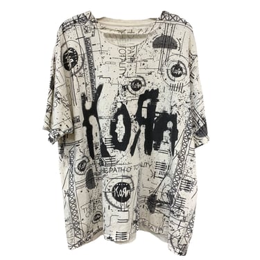 Vtg Vintage 1990s 90s Extremely Distressed Korn Band Tee Show Shirt Metal Rocker 