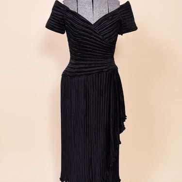 Black Pleated Marii Formal Dress By Caché, 6