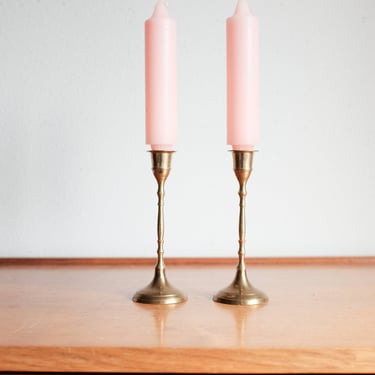 Vintage Brass Candle Holders - Set of 2 