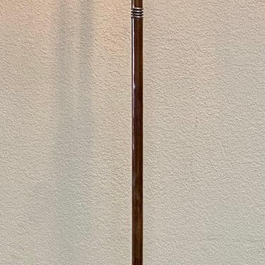 Item #DMC86 Vintage Brass & Copper Free Standing Floor Lamp w/ Stained Glass Shades