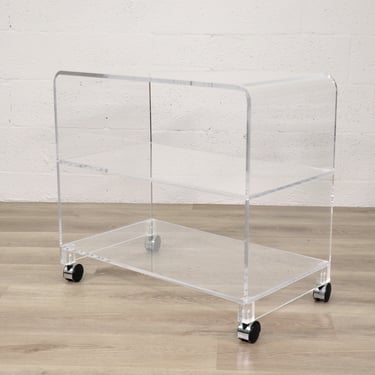 Postmodern Lucite Waterfall Bar Cart Hollis Jones Style 