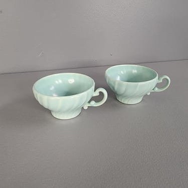 Set of 2 Turquoise Gladding McBean Franciscan Mugs Cups 