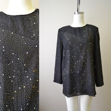 1980s Star Sequin Blouse 