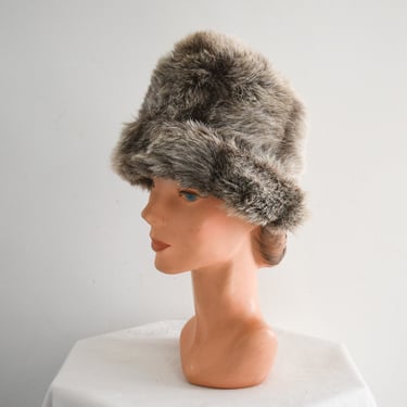 1960s/70s Gray Faux Fur Hat 