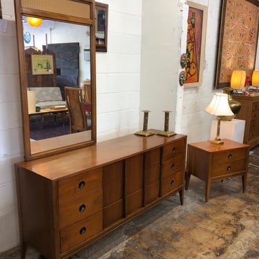 Mid Century Walnut Mirror