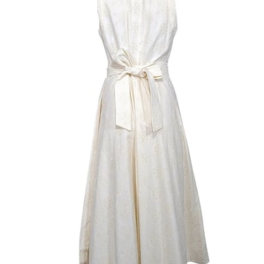 Tory Burch - Ivory Cotton Logo Lace Wrap Dress Sz 10