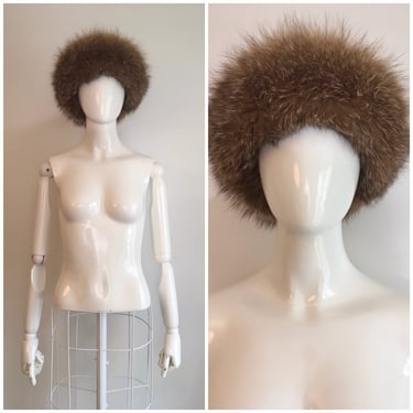Vintage 1980s Fur Leather Hat 80s Fredrikson Finland 