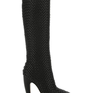 Bottega Veneta Women Black Leather Canalazzo Boots