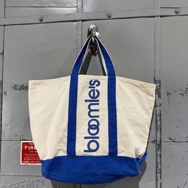 Vintage 90’s Bloomies Cotton Tote Bag Medium size Bloomingdales Boat Bag Book 