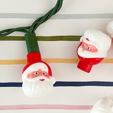 Set of Vintage Plastic Santa Christmas Light Covers. Vintage Christmas Tree Decorations. 