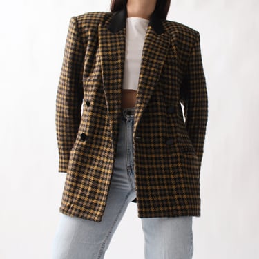 Vintage Cozy Plaid Wool/Cashmere Blazer