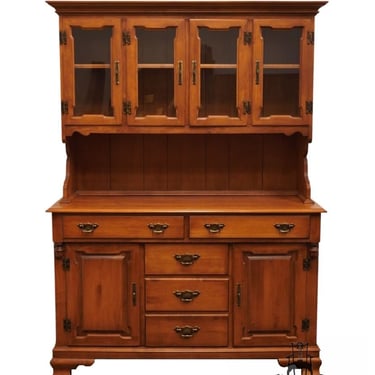 TELL CITY Young Republic Solid Hard Rock Maple Colonial Early American 52" Buffet w. Display China Hutch 8390 - #48 Andover Finish 