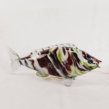 Fish-shaped Lamp in Murano Style Fish Lamp,Home Decoration, Lamp For Fishermen, Vintage Fish Lamp, Desk Fish Lamp, Table Fish Lamp, MCM Lamp 