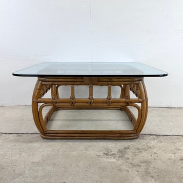 Vintage Rattan Coffee Table by Ficks Reed 