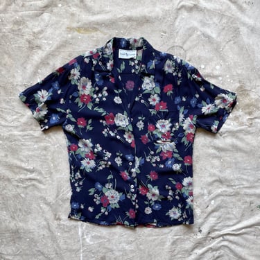 Size L Women’s Vintage 1980s Polo Ralph Lauren Sample Aloha Printed Rayon Floral Shirt 2206 