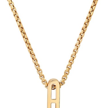 Slide-On Ribbed Initial with Baguette Necklace (By Special Order)