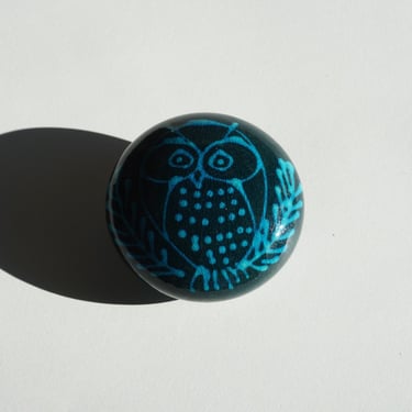 Danish Blue Owl Ceramic Dot by Bo Melander 