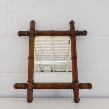 antique french bamboo mirror