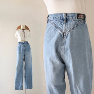worrrn high waist jeans - 31.5 - vintage USA blue jean denim cowgirl cowboy western 90s 