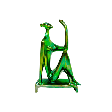 #1410 Zsolnay Eosin &quot;Sun Worshipper&quot; Art Deco Figurine