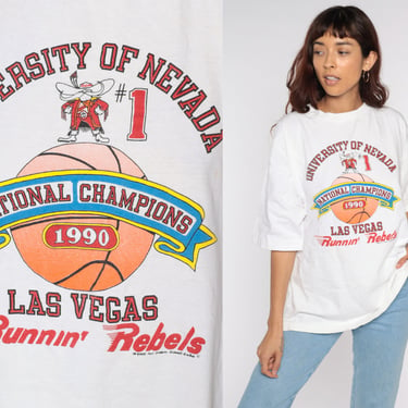 UNLV Rebels Shirt 1990 National Championships University Of Nevada Tshirt Las VEGAS REBELS Shirt 90s Graphic Runnin Rebels Extra Large xl 