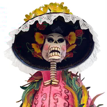 Rare Life Size Felipe Lineras Catrina Sculpture