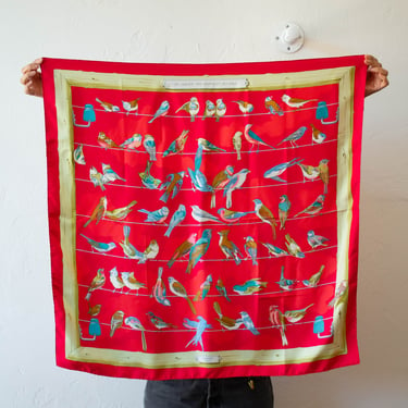 Vintage Hermes 1953 Les Oiseaux Des Champs Et Des Bois Silk Scarf