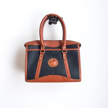 large leather purse 80s 90s vintage black brown leather handbag 