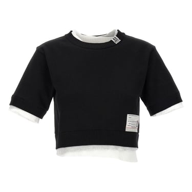 Maison Mihara Yasuhiro Women Contrast Insert Cropped Sweater