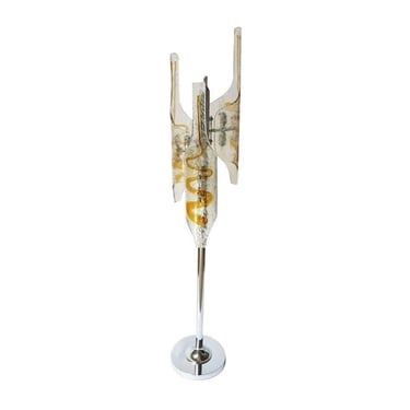 Vintage Italian Murano Glass Floor Lamp Designed by Mazzega, 1970's.