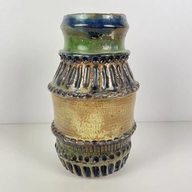Mid Century Modern Vintage Ceramic Studio Pottery Vase Signed Patton Glazed