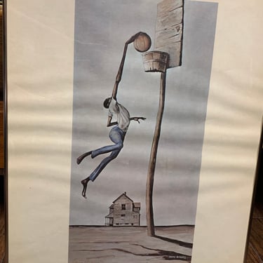 1970s Signed Lithograph by Ernie Barnes “High Aspirations” 