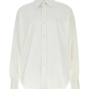 Alexander Mcqueen Men White Poplin Shirt