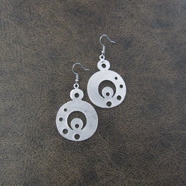 Simple matte silver geometric earrings 