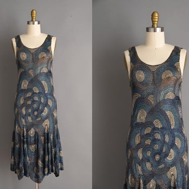 vintage 1920s dress | Rare House of Adair French Glass Beaded Silk Dress | XS Small 