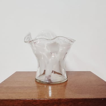 Vintage Clear Glass Vase | Fazzoletto | Handkerchief | Prokuplje | Yugoslavia | 70s | 