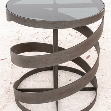 Industrial Style Metal Spiral Side Table