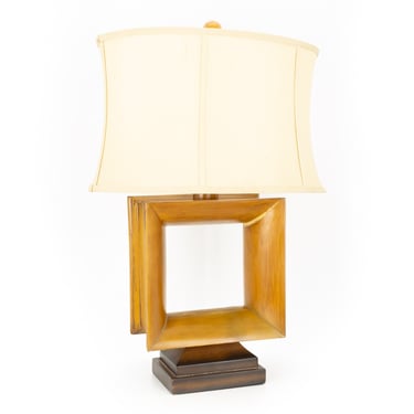 The Natural Light Mid Century Square Open Window Table Lamp - mcm 