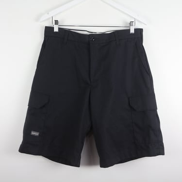 vintage BLACK CARGO 1990s y2k club cargo shorts -- size 32 waist 