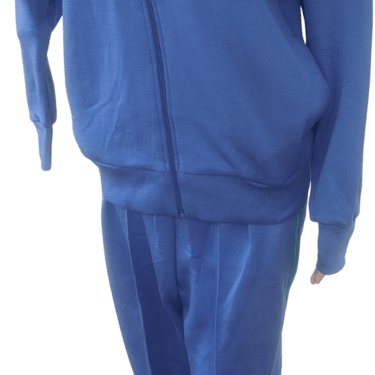 80s Blue Basketball Warmup Outfit Sweatsuit By Track & Court