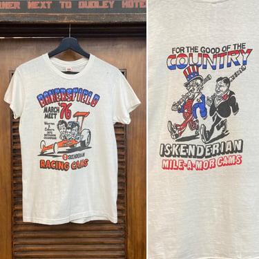 Vintage 1970’s Dated 1976 Bakersfield NHRA Isky Drag Race Hot Rod T Shirt, 70’s Graphic Tee Shirt, Vintage T Shirt, Vintage Clothing 