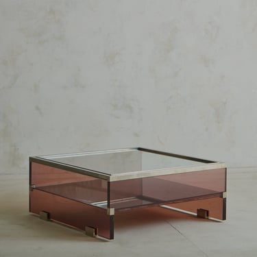 Amethyst Lucite Coffee Table, France 1970s