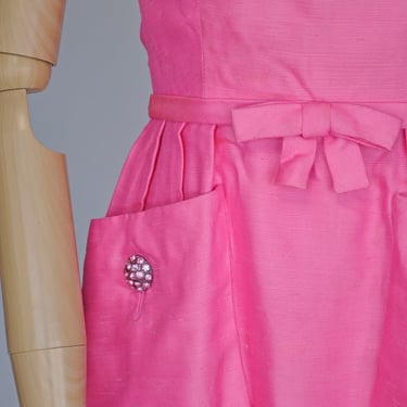 1960s Jacques Heim bright pink dress XXS 