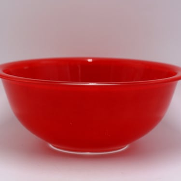 vintage Pyrex red clear glass bottom bowl 