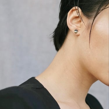 Mier Luo | Small Gold Dipped Flat Circle Studs