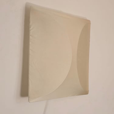 Vintage wall or ceiling lamp / Italy / 70s / metal and fabric / cream colour 